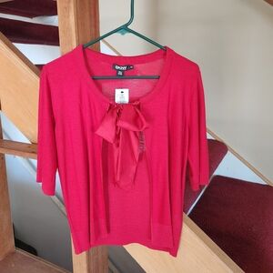 DKNY New York Red Bow Top NEW With Tags Size Small/Petite
